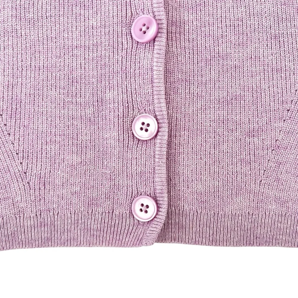 J.Crew Silk & Cashmere Lavender Purple Sleeveless Button Up Sweater Vest Top